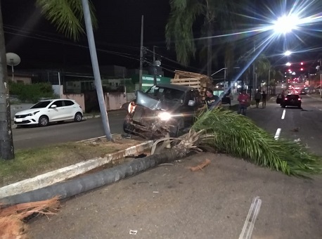 22-07-2020 Motorista-bate-carro-em-meio-fio-e-derruba-palheira