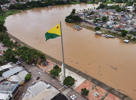 27-02-21-Rio Acre em vazante e se aproxima da cota de alerta