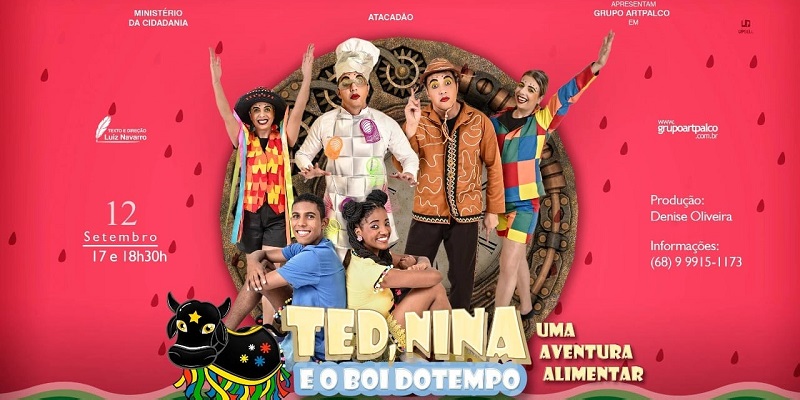Usina de Arte apresenta peça “Ted, Nina e o boi do tempo” no domingo