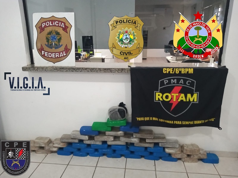 Durante operação polícia apreende quase 50 kg de drogas no interior