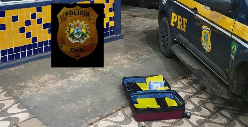 Operação conjunta entre Polícia Civil/AC e PRF apreende 15kg de drogas na BR-364