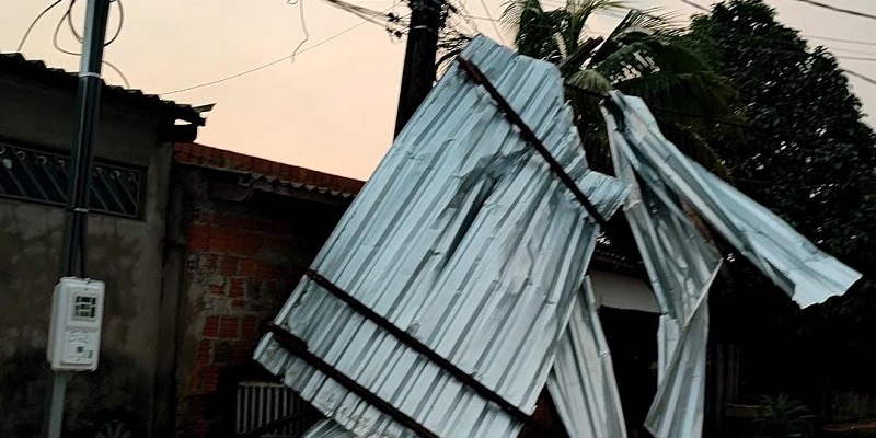 Temporal causa quedas de árvores, destelhamento de casas e possíveis estruturas danificadas em Rio Branco