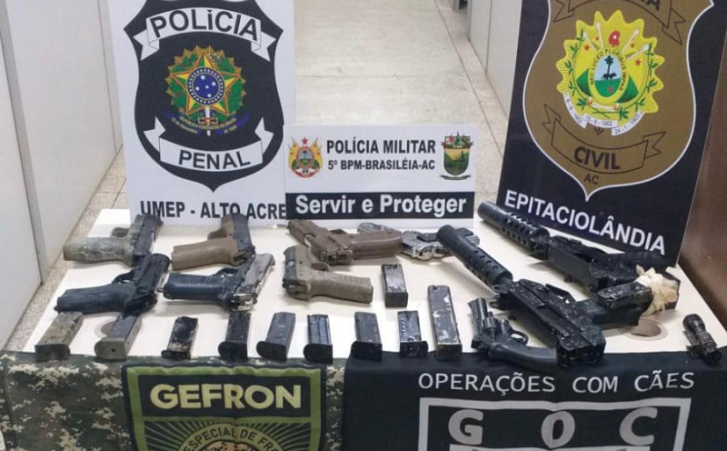 Armamento de alto calibre apreendido na região da fronteira do Acre é oriundo do Mato Grosso do Sul
