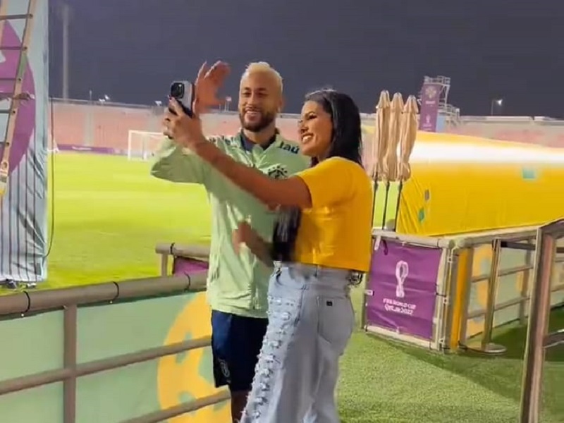 Do Acre para o Catar: Jéssica Ingride conhece Neymar com ajuda do goleiro Weverton