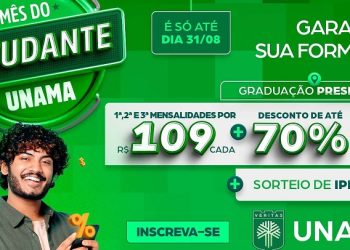 Unama oferece descontos de até 70% em cursos de graduação em Rio Branco até esta quinta-feira