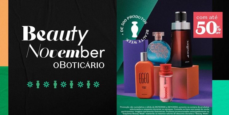Beauty Week: com mais de 500 itens com até 50% off, a maior promoção do ano acaba de chegar ao Boticário