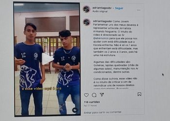 Alunos publicam vídeo para denunciar falta de infraestrutura em escola de Rio Branco