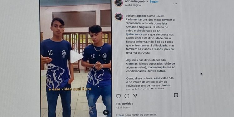 Alunos publicam vídeo para denunciar falta de infraestrutura em escola de Rio Branco