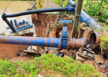 Desbarrancamento na captação da ETA 1 prejudica abastecimento de água em Rio Branco