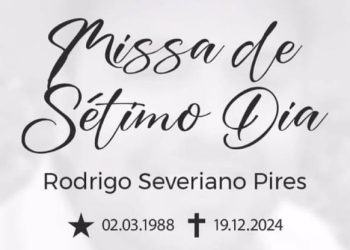 Missa de Sétimo Dia de Rodrigo Pires acontece nesta quarta-feira de Natal