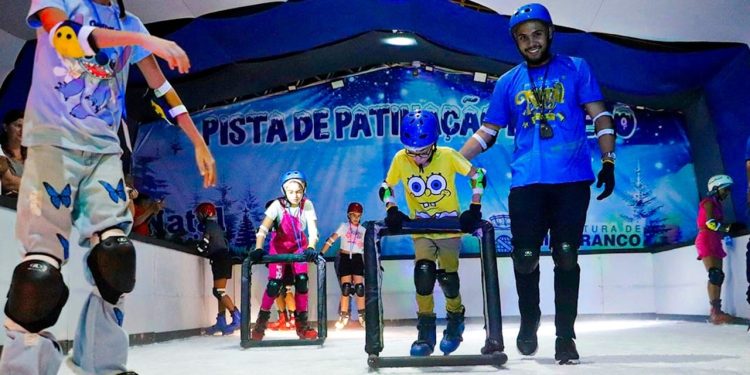 Patinação no gelo: veja como agendar na nova atração de Rio Branco