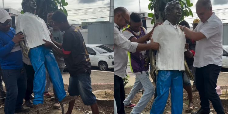 Estátua de Chico Mendes é restaurada e devolvida à população de Rio Branco após vandalismo