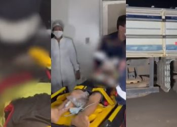 Criança de 7 anos fica em estado grave ao colidir bicicleta em caminhão na Baixada da Sobral