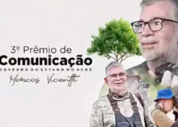 Governador do Acre Gladson Cameli, homenageia o renomado repórter fotográfico, Marcos Vicentti, no terceiro prêmio de comunicação do Estado do Acre