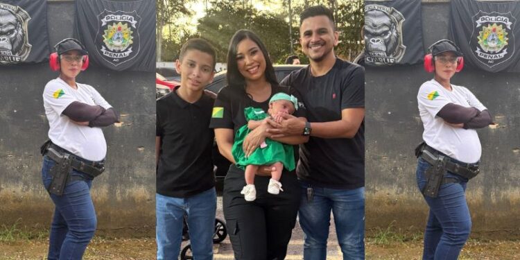 Acreana inicia curso de formação da polícia penal grávida de sete meses e conclui com filha recém-nascida; veja homenagem