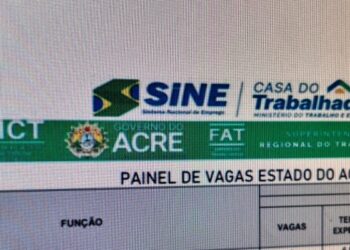 Sine Acre oferta 100 vagas de emprego nesta sexta-feira; confira painel