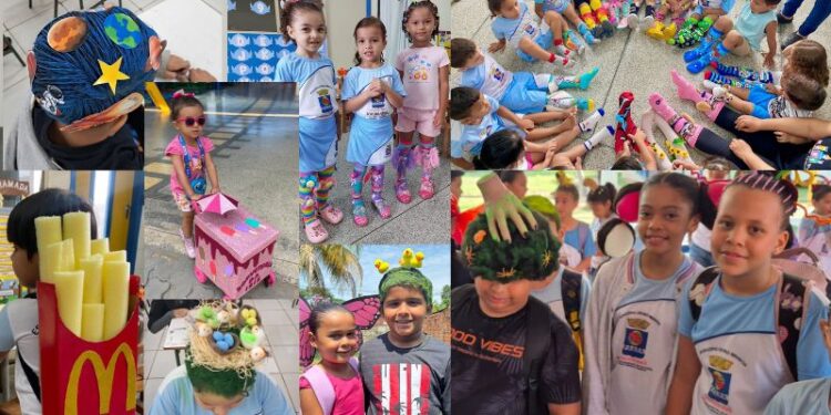 De cabelos coloridos a mochilas malucas: Semana da Criança movimenta escolas de Rio Branco