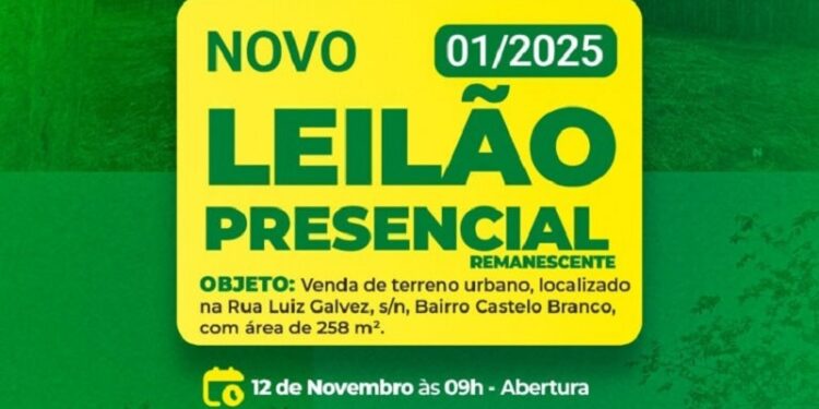 Acre realiza cinco leilões com veículos, equipamentos e imóveis em novembro