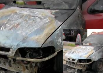 Carro é parcialmente destruído por incêndio no Bosque; causas são investigadas