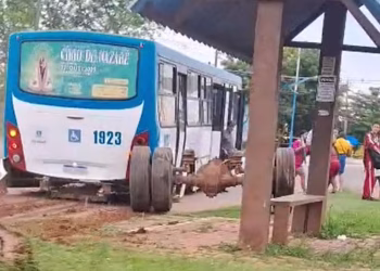 RBTrans confirma falha mecânica acidental em ônibus que perdeu eixo traseiro na Via Chico Mendes
